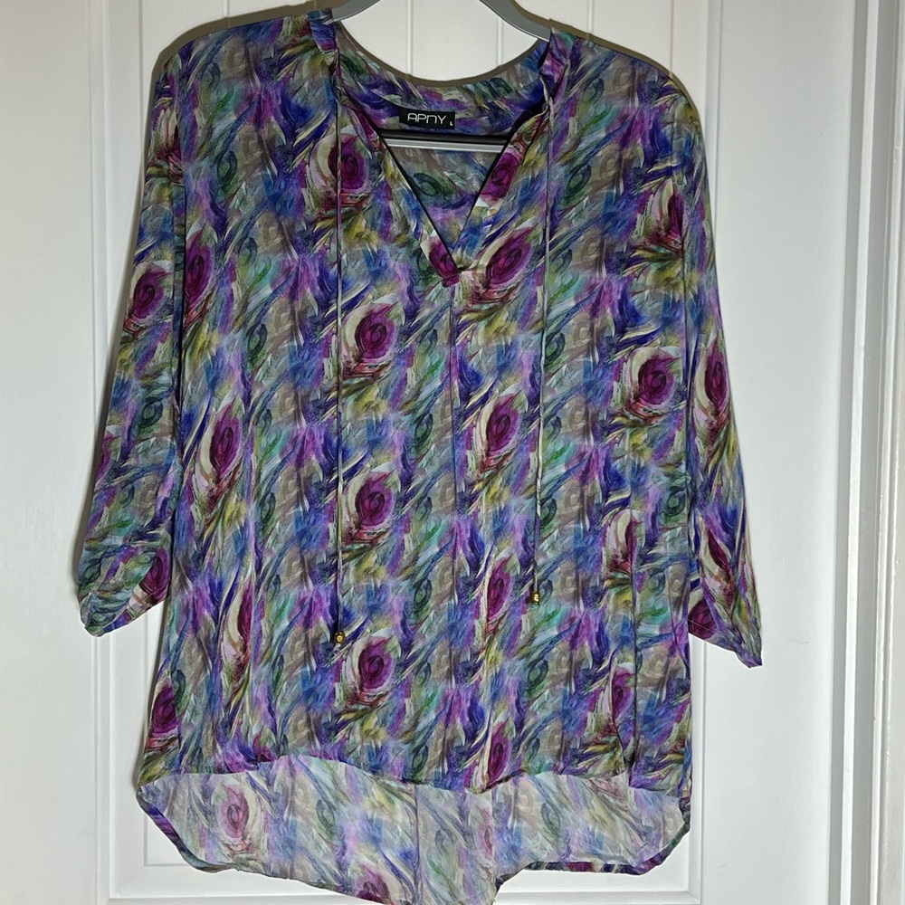 Colorful Abstract Women's Top - Picture 6 of 11